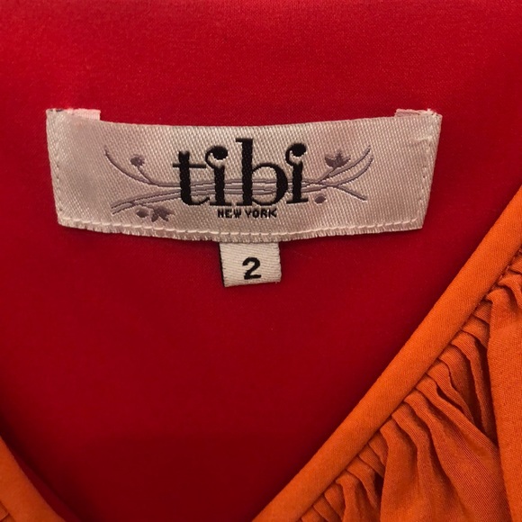 Orange Tibi Ruffle Mini Dress - Picture 4 of 4